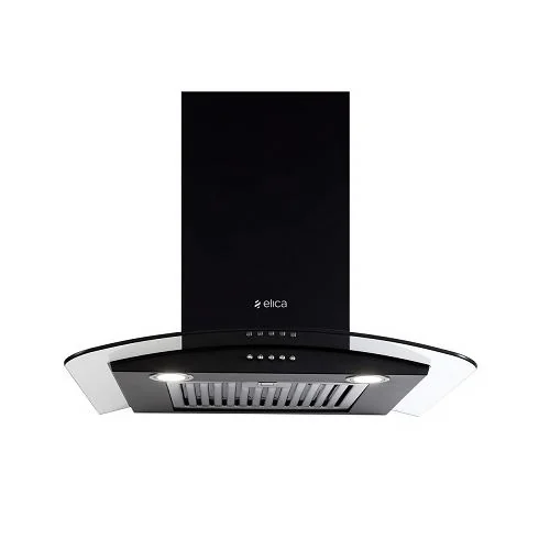 Elica GLACE SF ETB PLUS LTW 60 NERO PB LED Chimney with Installation Kit