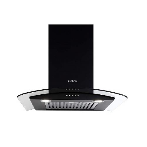 Elica GLACE TF ETB PLUS LTW 60 NERO PB LED Chimney with Installation Kit