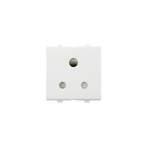 Roma Penta 6A 3 Pin Socket with Shutter- White 2 M ISI