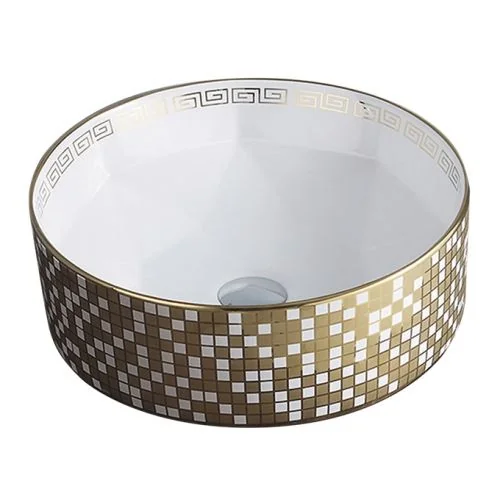 Cera Senator Solar Art Decor Table Top Wash Basin - Gold