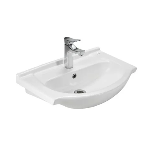 Cera Cabinet L Semi-Recessed Cabinet Wash Basin Snow-White