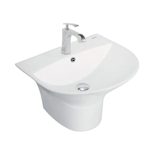 Cera Cisco Wash Basin With Half Pedestal Snow-White