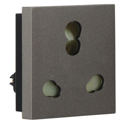 Crabtree Athena Moderna 10 A/16 A Shuttered Socket (Heavy Duty Elephant Grey