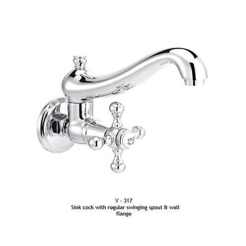 ESS ESS Victorian Sink Cock With Regular Swinging Spout & Wall Flange