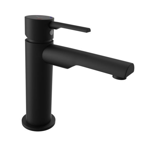 Jaquar Florentine Prime Single Lever Basin Mixer without Popup Waste System with 450mm Long Braided Hoses Black Matt