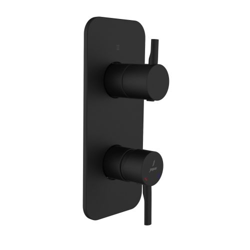 Jaquar Florentine Prime Aquamax Exposed Part Kit of Single Lever Shower Mixer with 3 Way Diverter Black Matt