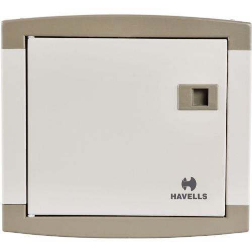 Havells MCB DB Box SPN Single Door 6 Way Real Grey QVE SERIES