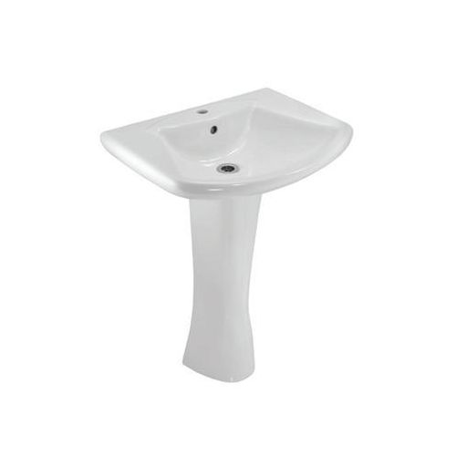 Jaquar Lyric Wall Hung Basin With Full Pedestal (LYS-WHT-38801 + LYS-WHT-38301)