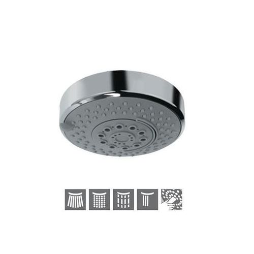 Jaquar Overhead Shower 120Mm Round Shape Multi Flow With Cascade Effect (Abs Body Chrome Plated With Gray Face Plate) With Rubit Cleaning System