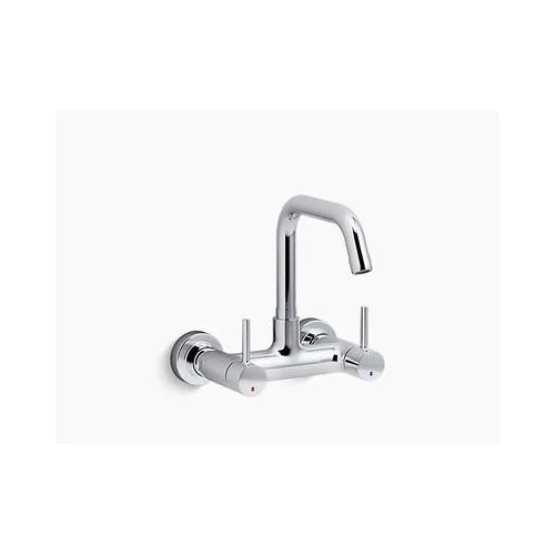 Kohler Cuff Dual-Handle Wall-Mount Kitchen Mixer Polished Chrome (K-37315In-4-Cp)