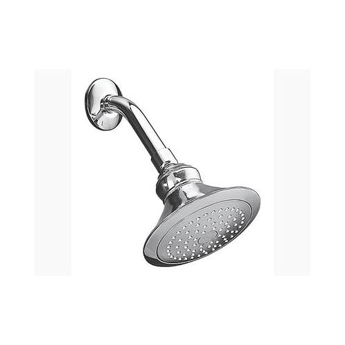 Kohler Finial Traditional 140Mm Single-Function Showerhead   (With Shower Arm And Flange) Polished Chrome (K-16351In-Cp)