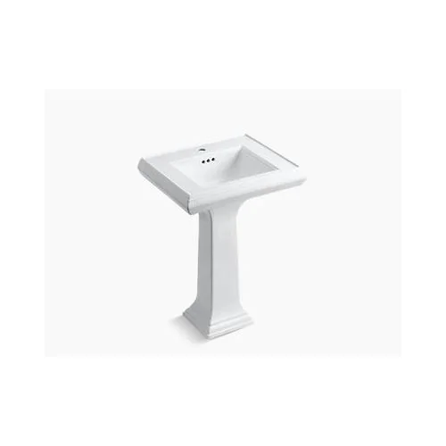 Kohler Memoirs Pedestal Lavatory With Classic Design And  Single Faucet Hole In White White (K-2238T-1-0)