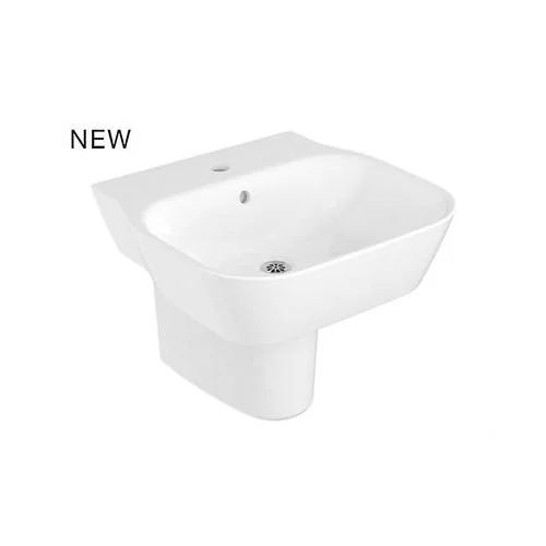 Kohler Span Square Wall Mount Lav (Small) With Half Pedestal White (K-24563In-0)