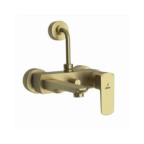 Jaquar Kubix Prime Single Lever Wall Mixer With Provision For Overhead Shower With 115Mm Long Bend Pipe On Upper Side, Connecting Legs & Wall Flanges Antique Bronze