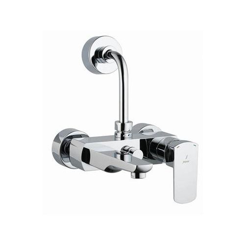 Jaquar Kubix Prime Single Lever Wall Mixer With Provision For Overhead Shower With 115Mm Long Bend Pipe On Upper Side, Connecting Legs & Wall Flanges Chrome