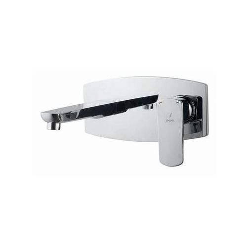 Jaquar Kubix Prime Exposed Part Kit Of Single Lever Basin Mixer Wall Mounted Consisting Of Operating Lever, Wall Flange, Nipple & Spout