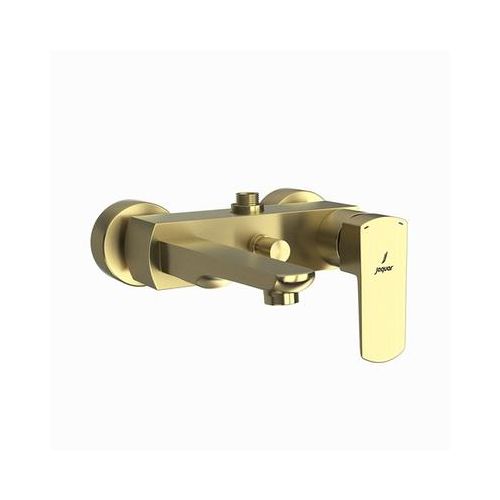 Jaquar Kubix Prime Single Lever Wall Mixer With Provision For Connection To Exposed Shower Pipe (Sha-1211) With Connecting Legs & Wall Flanges Dust Gold