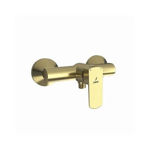 Jaquar Kubix Prime Single Lever Exposed Shower Mixer For Connection To Hand Shower With Connecting Legs & Wall Flanges Dust Gold