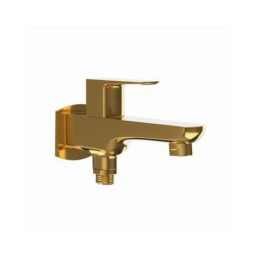 Jaquar Kubix Prime 2 Way Bib Cock With Wall Flange Full Gold