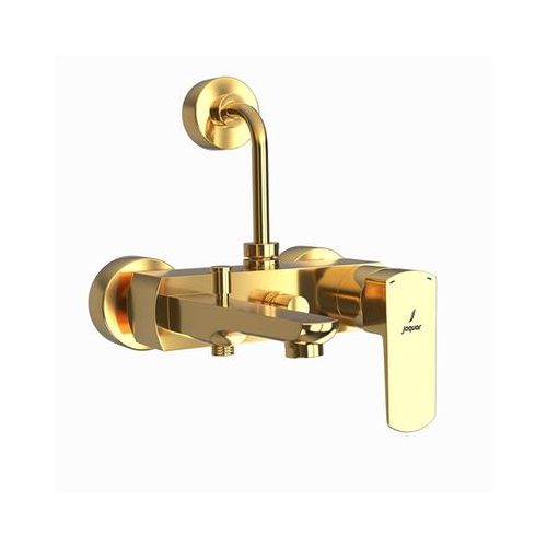 Jaquar Kubix Prime Single Lever Wall Mixer 3-In-1 System With Provision For Both Hand Shower And Overhead Shower Complete With 115Mm Long Bend Pipe, Connecting Legs & Wall Flange (Without Hand & Overhead Shower) Full Gold