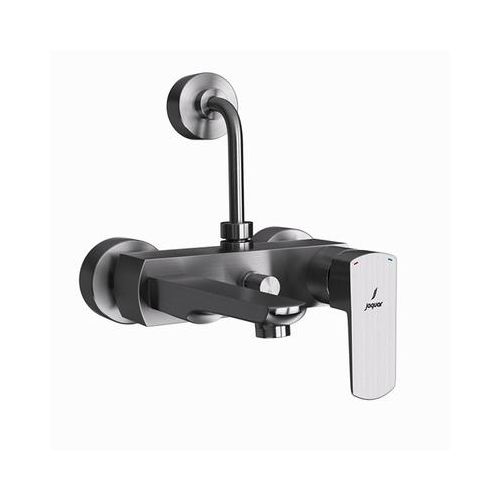 Jaquar Kubix Prime Single Lever Wall Mixer With Provision For Overhead Shower With 115Mm Long Bend Pipe On Upper Side, Connecting Legs & Wall Flanges Stainless Steel