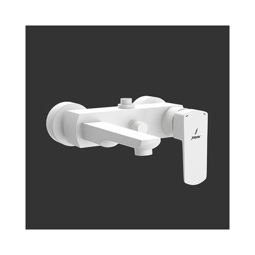 Jaquar Kubix Prime Single Lever Wall Mixer With Provision For Connection To Exposed Shower Pipe (Sha-1211) With Connecting Legs & Wall Flanges White Matt