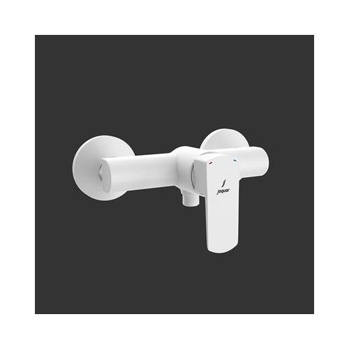 Jaquar Kubix Prime Single Lever Exposed Shower Mixer For Connection To Hand Shower With Connecting Legs & Wall Flanges White Matt