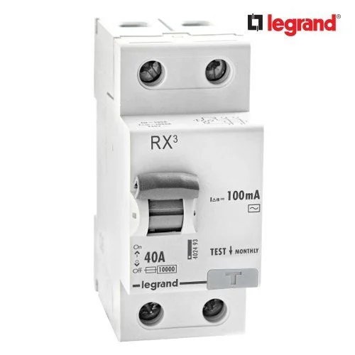 Legrand Rx3 RCCB 40A Two Pole 100 mA