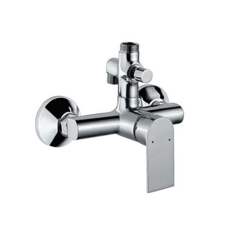 Jaquar Lyric Single Lever Exposed Shower Mixer With Provision For Connection To Exposed Shower Pipe & Hand Shower With Connecting Legs & Wall Flanges