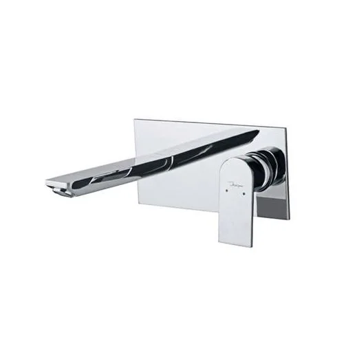 Jaquar Lyric Exposed Part Kit Of Single Lever Basin Mixer Wall Mounted Consisting Of Operating Lever, Wall Flange, Nipple & Spout