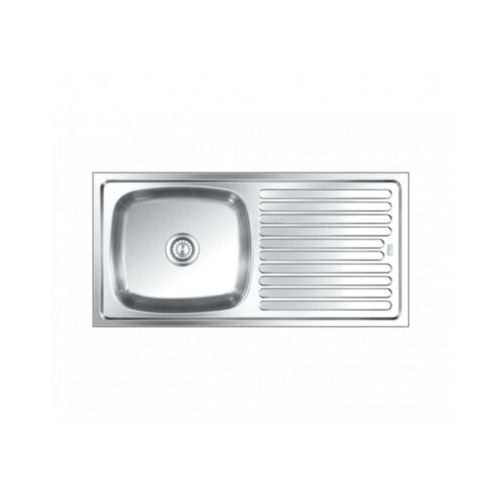 Nirali Bg Elegance 304 Stainless Steel  Kitchen Sink Single Bowl with Drain Board Glossy