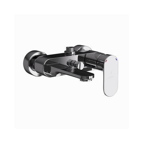 Jaquar Opal Prime Single Lever Wall Mixer With Provision For Connection To Exposed Shower Pipe (Sha-1211) With Connecting Legs & Wall Flanges Black Chrome