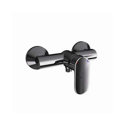 Jaquar Opal Prime Single Lever Exposed Shower Mixer For Connection To Hand Shower With Connecting Legs & Wall Flanges Black Chrome