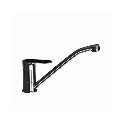 Jaquar Opal Prime Single Lever Sink Mixer With Swinging Spout (Table Mounted) With 450Mm Long Braided Hoses Black Chrome