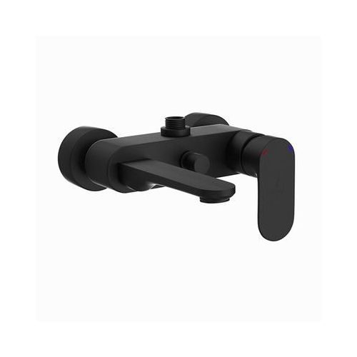 Jaquar Opal Prime Single Lever Wall Mixer With Provision For Connection To Exposed Shower Pipe (Sha-1211) With Connecting Legs & Wall Flanges Black Matt