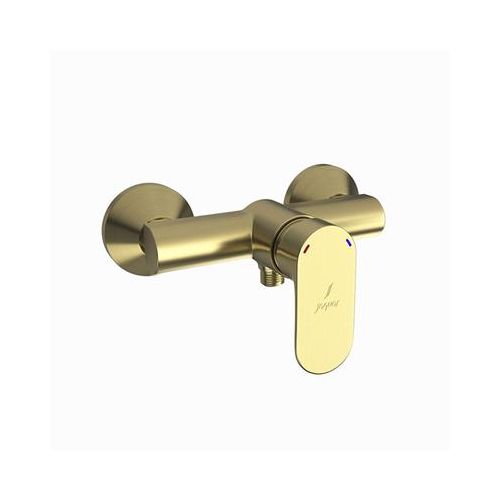 Jaquar Opal Prime Single Lever Exposed Shower Mixer For Connection To Hand Shower With Connecting Legs & Wall Flanges Dust Gold