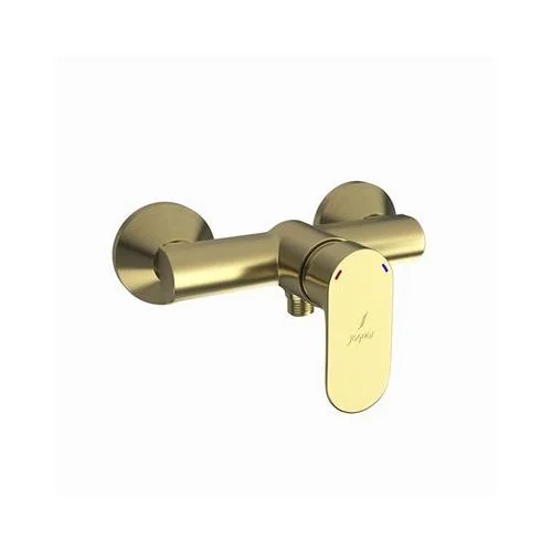 Jaquar Opal Prime Single Lever Exposed Shower Mixer For Connection To Hand Shower With Connecting Legs & Wall Flanges Dust Gold