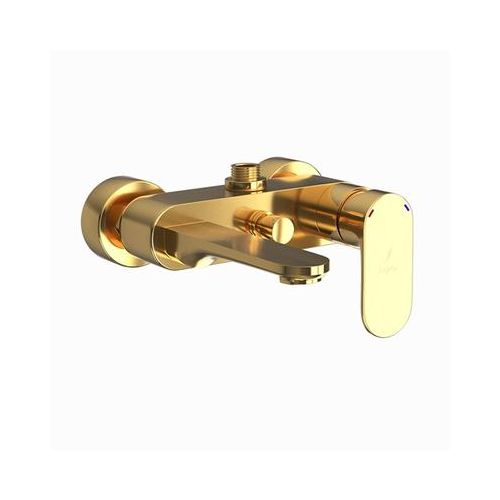 Jaquar Opal Prime Single Lever Wall Mixer With Provision For Connection To Exposed Shower Pipe (Sha-1211) With Connecting Legs & Wall Flanges Full Gold