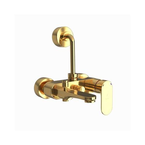 Jaquar Opal Prime Single Lever Wall Mixer 3-In-1 System With Provision For Both Hand Shower And Overhead Shower Complete With 115Mm Long Bend Pipe, Connecting Legs & Wall Flange (Without Hand & Overhead Shower) Full Gold