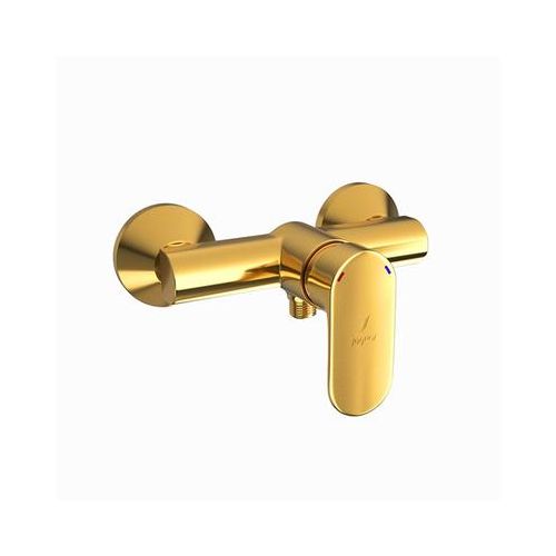 Jaquar Opal Prime Single Lever Exposed Shower Mixer For Connection To Hand Shower With Connecting Legs & Wall Flanges Full Gold