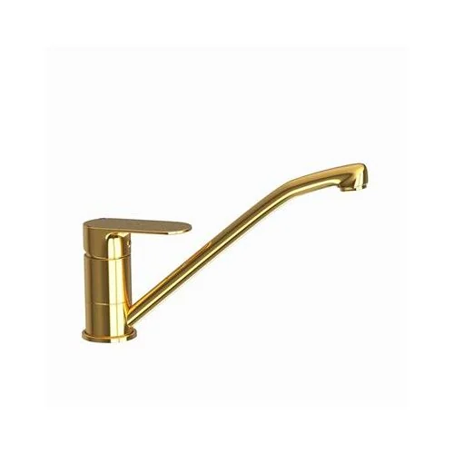 Jaquar Opal Prime Single Lever Sink Mixer With Swinging Spout (Table Mounted) With 450Mm Long Braided Hoses Full Gold