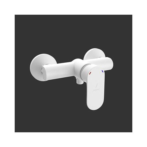 Jaquar Opal Prime Single Lever Exposed Shower Mixer For Connection To Hand Shower With Connecting Legs & Wall Flanges White Matt