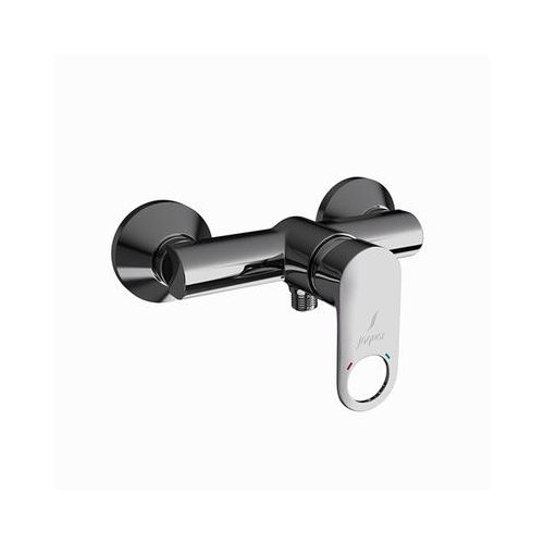 Jaquar Ornamix Prime Single Lever Exposed Shower Mixer For Connection To Hand Shower With Connecting Legs & Wall Flanges Black Chrome