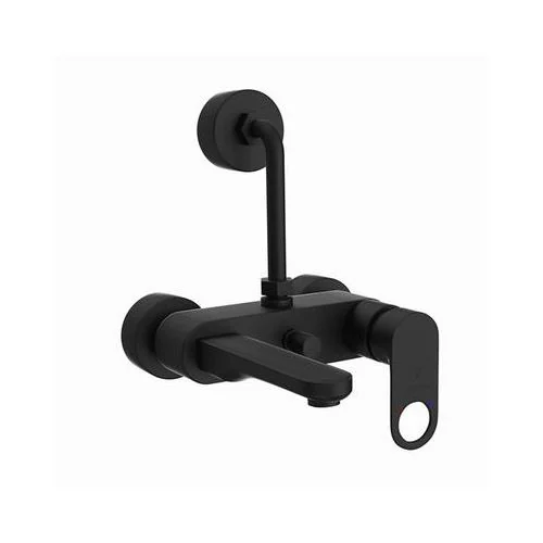 Jaquar Ornamix Prime Single Lever Wall Mixer With Provision For Overhead Shower With 115Mm Long Bend Pipe On Upper Side, Connecting Legs & Wall Flanges Black Matt