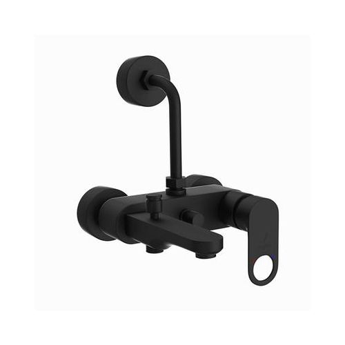 Jaquar Ornamix Prime Single Lever Wall Mixer 3-In-1 System With Provision For Both Hand Shower And Overhead Shower Complete With 115Mm Long Bend Pipe, Connecting Legs & Wall Flange (Without Hand & Overhead Shower) Black Matt