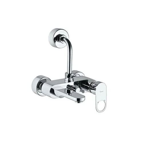 Jaquar Ornamix Prime Single Lever Wall Mixer With Provision For Overhead Shower With 115Mm Long Bend Pipe On Upper Side, Connecting Legs & Wall Flanges Chrome