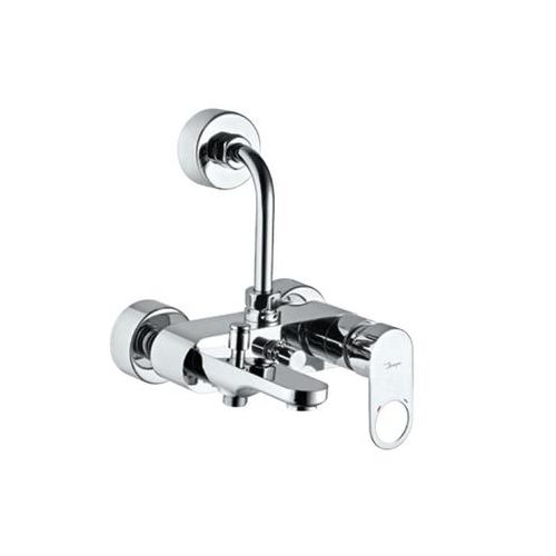 Jaquar Ornamix Prime Single Lever Wall Mixer 3-In-1 System With Provision For Both Hand Shower And Overhead Shower Complete With 115Mm Long Bend Pipe, Connecting Legs & Wall Flange (Without Hand & Overhead Shower) Chrome