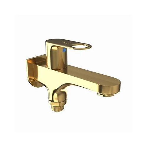 Jaquar Ornamix Prime 2 Way Bib Cock With Wall Flange Full Gold