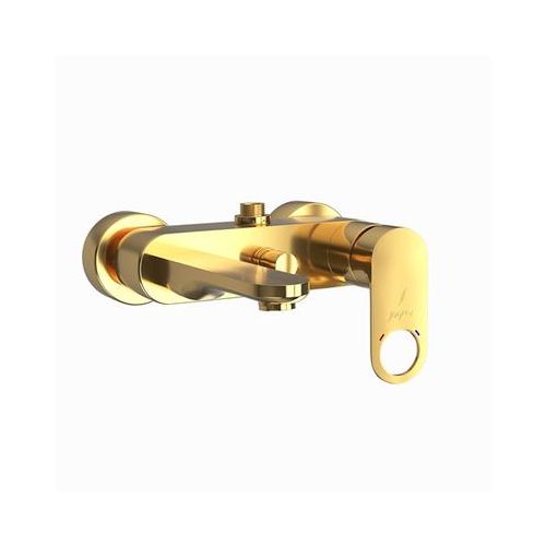 Jaquar Ornamix Prime Single Lever Wall Mixer With Provision For Connection To Exposed Shower Pipe With Connecting Legs & Wall Flanges Full Gold