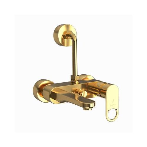 Jaquar Ornamix Prime Single Lever Wall Mixer With Provision For Overhead Shower With 115Mm Long Bend Pipe On Upper Side, Connecting Legs & Wall Flanges Full Gold